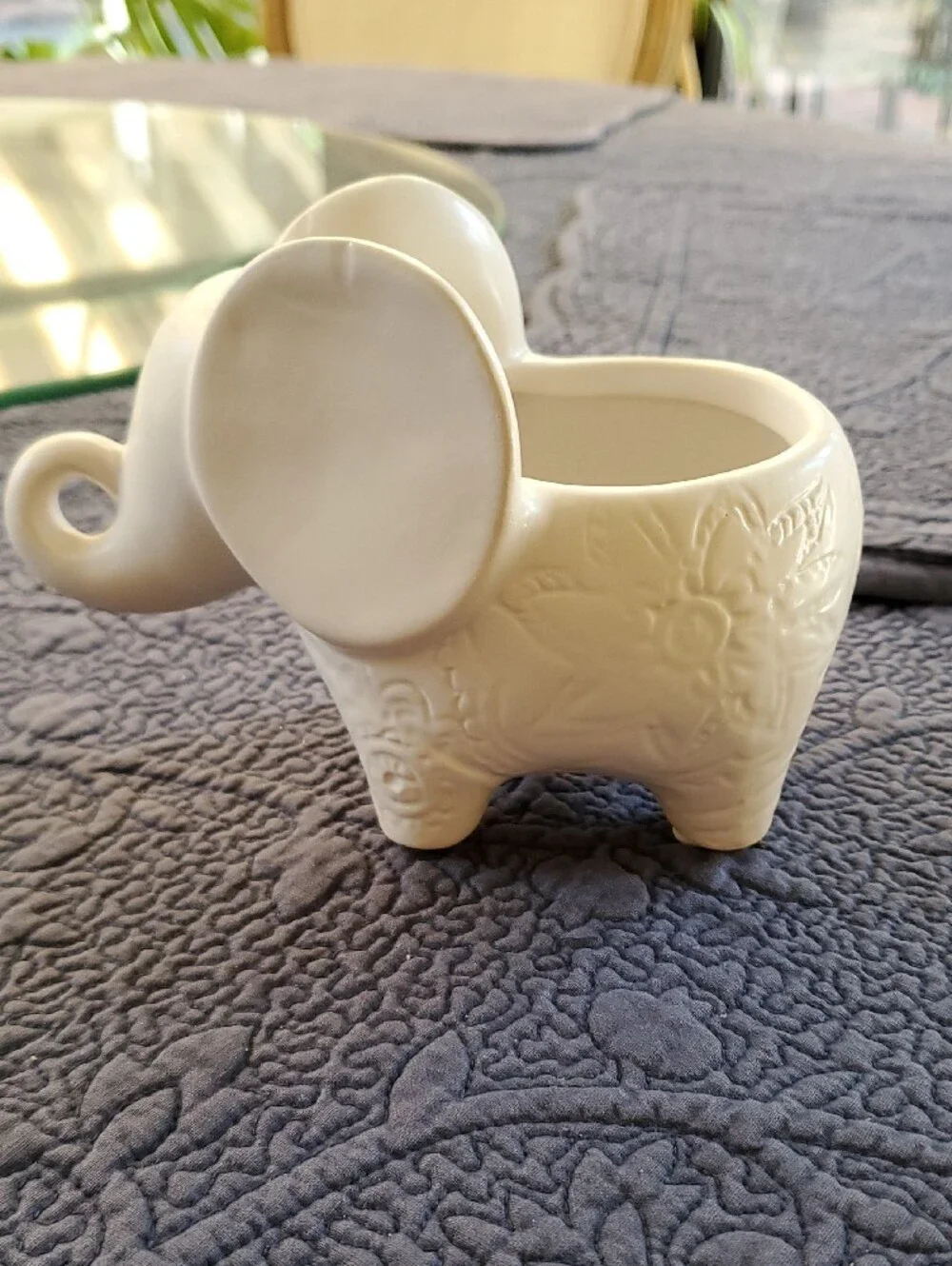 Ceramic Elephant Planter in Cream